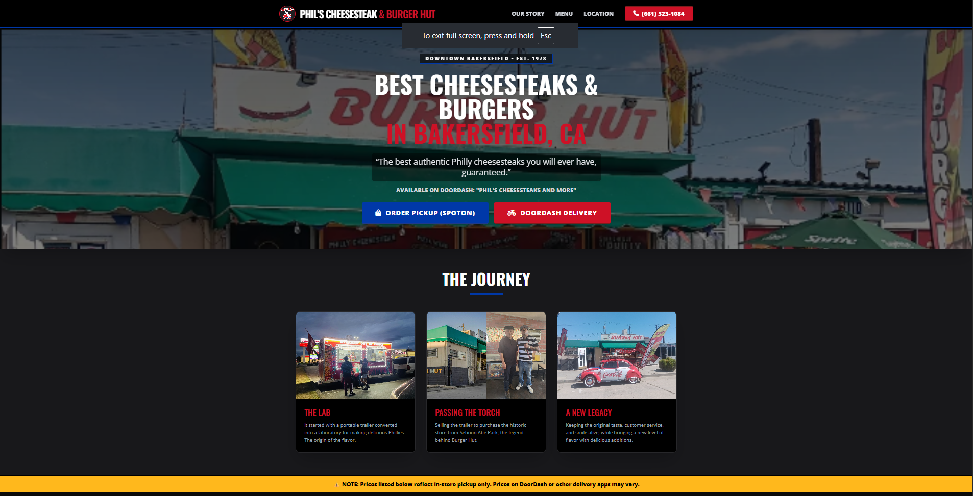 Phil's Cheesesteak Website